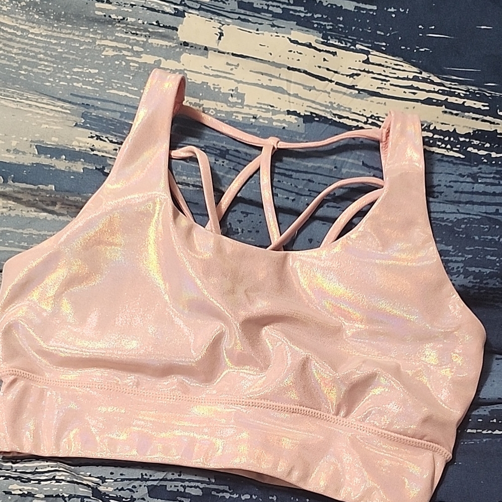 Blush Pink Crowned Athletics Bra